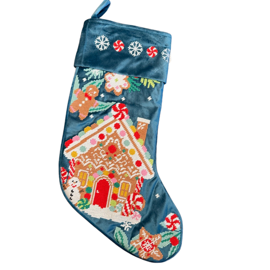 Gingerbread Haus Needlepoint Stocking